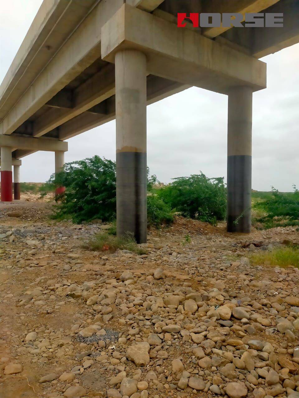 Carbon Fiber CFRP Strengthening The Pier Of Bridge