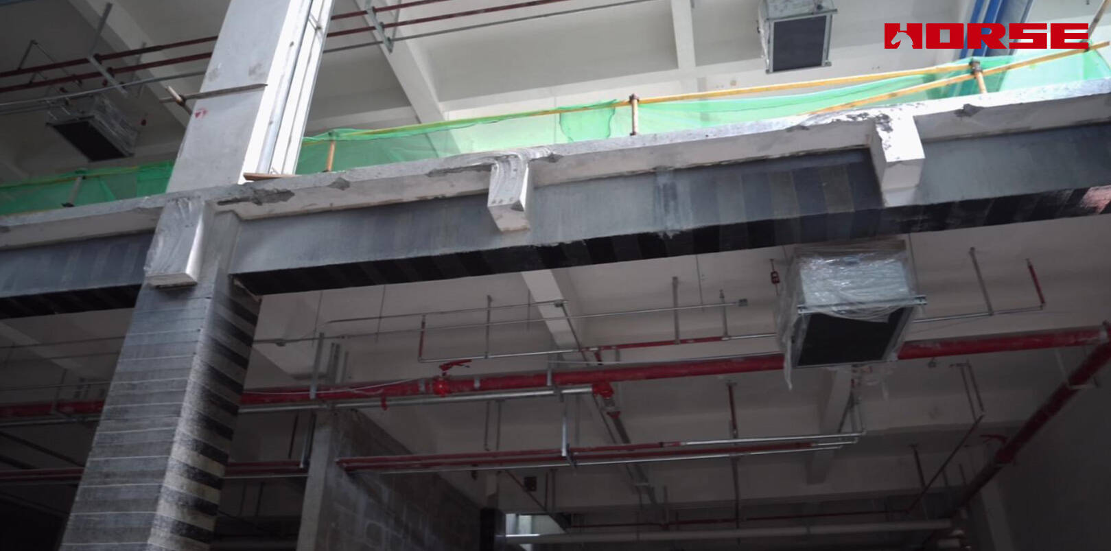 การเสริมความแข็งแรงโครงสร้างด้วยเส้นใยคาร์บอนหลังจากการรื้อพื้น slab การเสริมความแข็งแรงโครงสร้างด้วยเส้นใยคาร์บอนหลังจากการรื้อพื้น slab