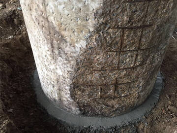 การฟื้นฟูโครงสร้างใต้สะพานด้วยปลอกเสาเข็ม FRP