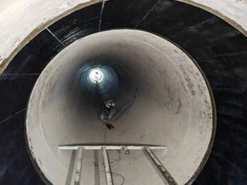 PCCP การฟื้นฟูด้วยโพลีเมอร์เสริมคาร์บอนไฟเบอร์(CFRP)